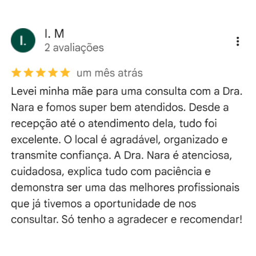 Depoimento Google Dra. Nara